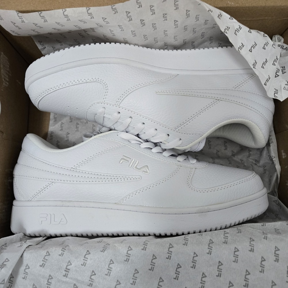 FILA A-Low Men's Sneakers Size 10.5 Triple White 1CM00551-100 New w/ Box
